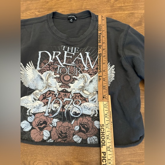 Originality Womens Cotton Crop Top Gray The Dream Tour 1978 Scoop M Made In USA - Picture 7 of 11